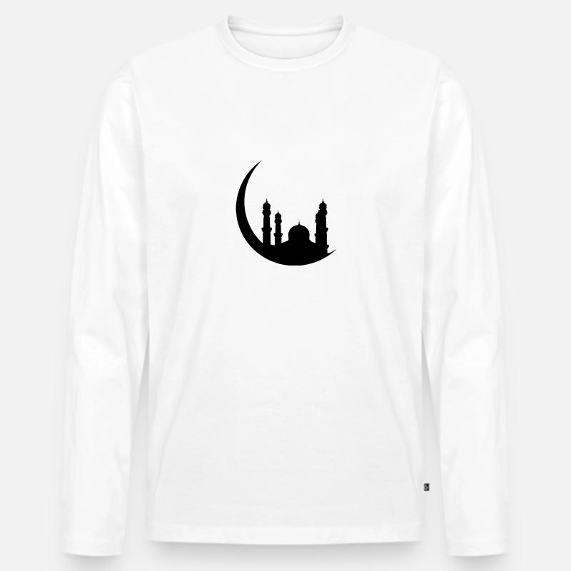 Islam Moschee Ramandan - Männer Premium Bio Langarmshirt - Weiß