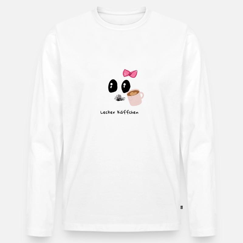 Lecker, Kaffee, illustration - Männer Premium Bio Langarmshirt - Weiß