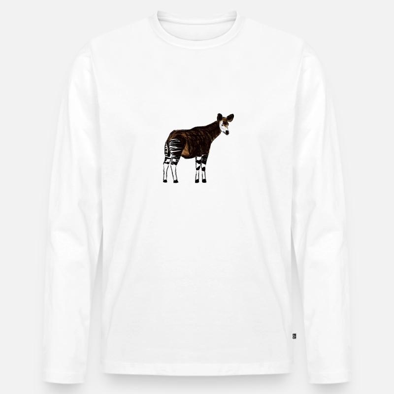 Okapi I - Männer Premium Bio Langarmshirt - Weiß