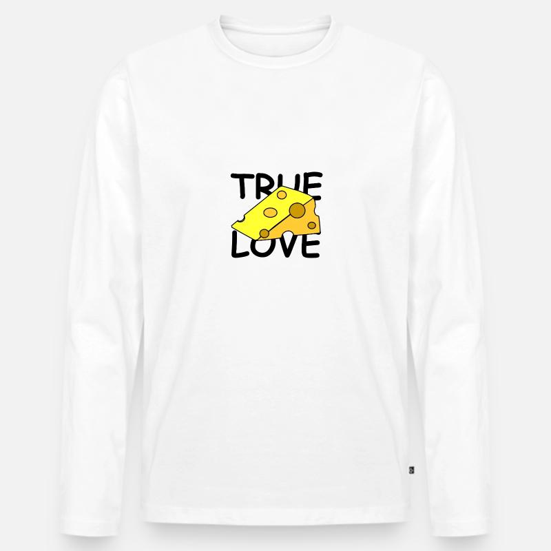true love Käse - Männer Premium Bio Langarmshirt - Weiß