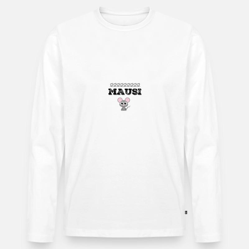 Mausi Maus Mäuschen - Männer Premium Bio Langarmshirt - Weiß