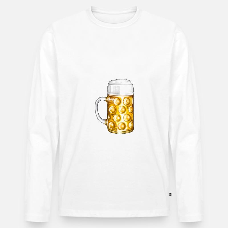 Bier Bierkrug Bierzelt Illustration - Männer Premium Bio Langarmshirt - Weiß