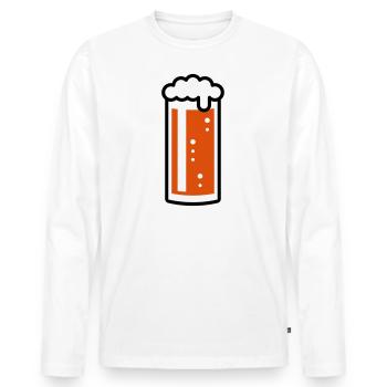 German Altbier Glass (Beer / Ale / 3C) - Men's Premium Organic Long Sleeve Shirt - white - Front - Nico (187cm)
