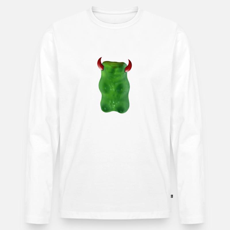 Gummibärchen Devil - Männer Premium Bio Langarmshirt - Weiß