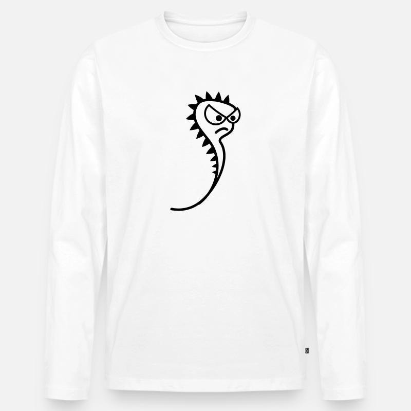 Böses Spermium - Männer Premium Bio Langarmshirt - Weiß
