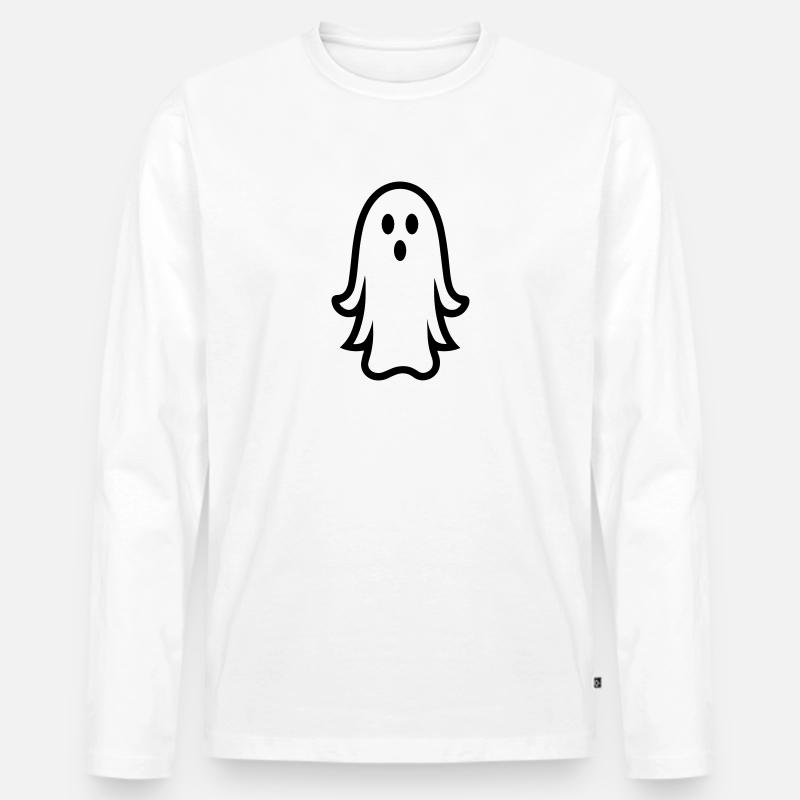 Geist - Männer Premium Bio Langarmshirt - Weiß