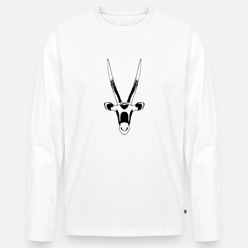 Oryx Antilope - Männer Premium Bio Langarmshirt - Weiß