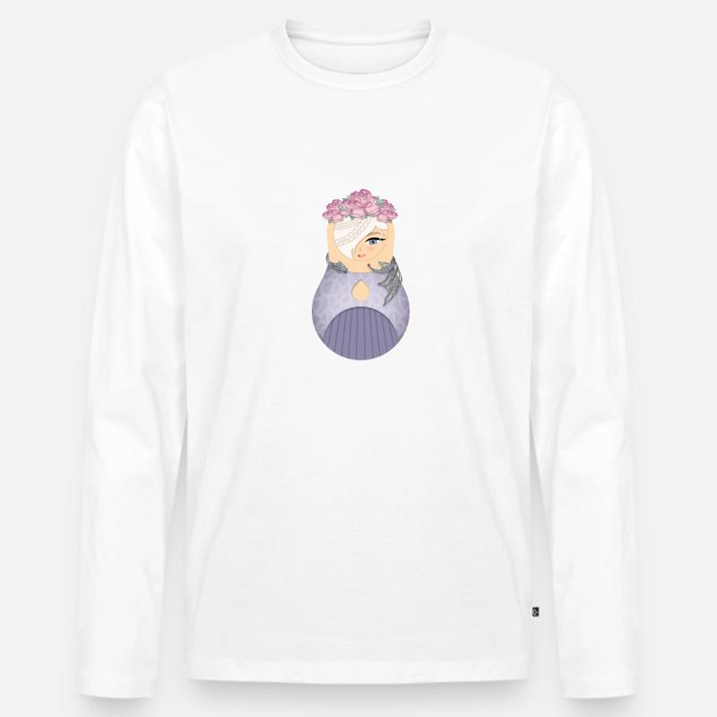 Matroschka Alva - Männer Premium Bio Langarmshirt - Weiß