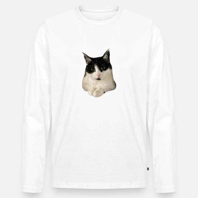 super cute Kitty Cat - Männer Premium Bio Langarmshirt - Weiß
