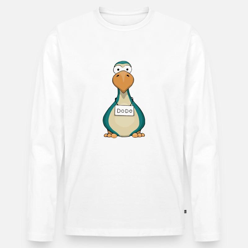 Dodo lustiger Vogel Geschenk - Männer Premium Bio Langarmshirt - Weiß