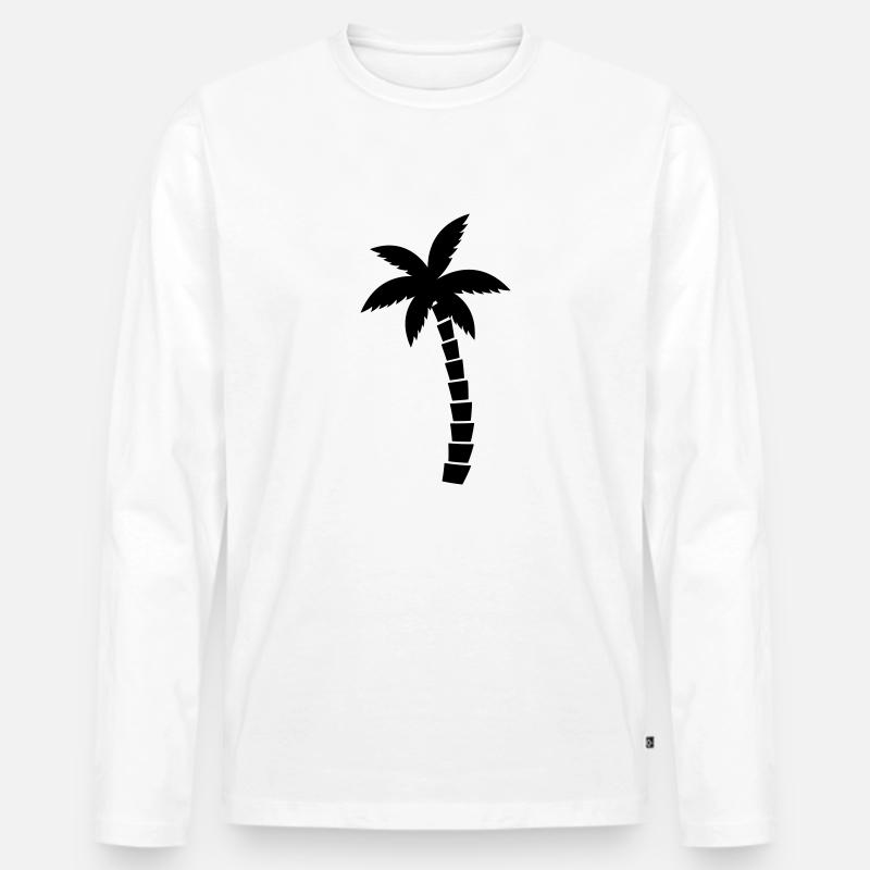 Palme - Männer Premium Bio Langarmshirt - Weiß