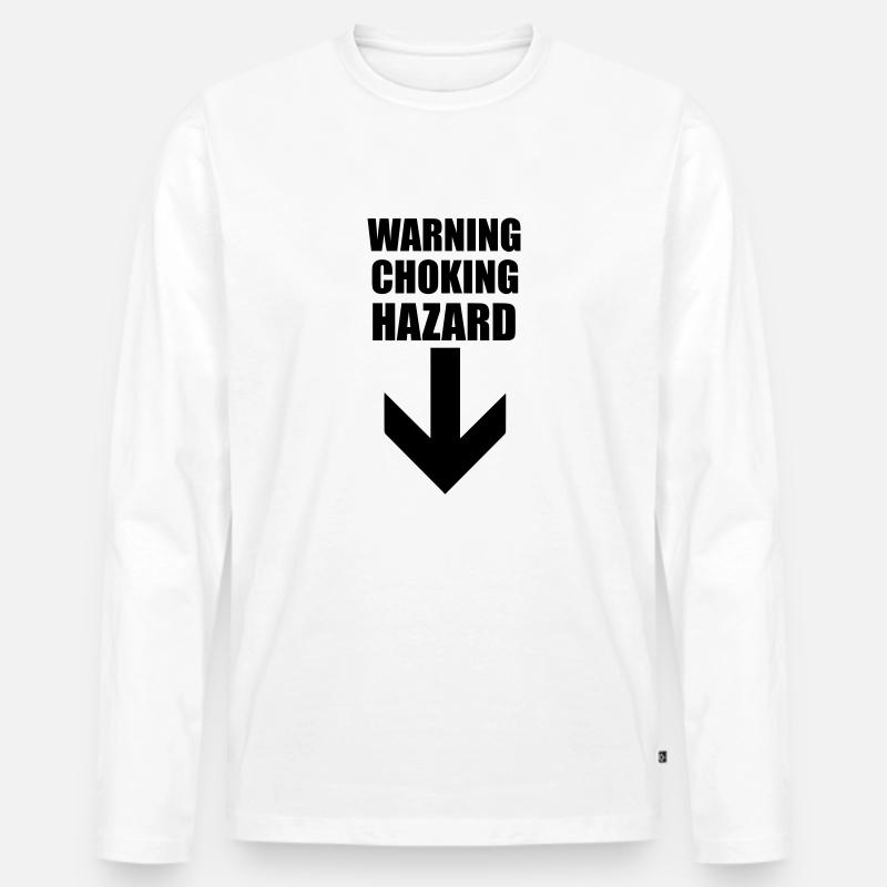 Warning Choking Hazard - Männer Premium Bio Langarmshirt - Weiß