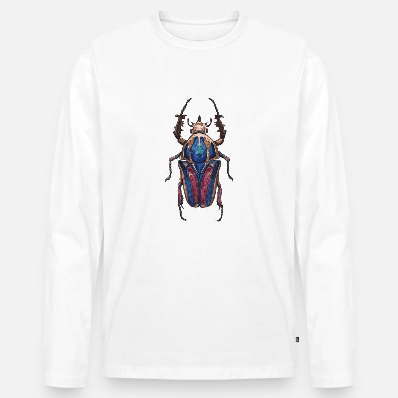 Großer Käferhirsch - Riesenkäferhirsch - Männer Premium Bio Langarmshirt - Weiß