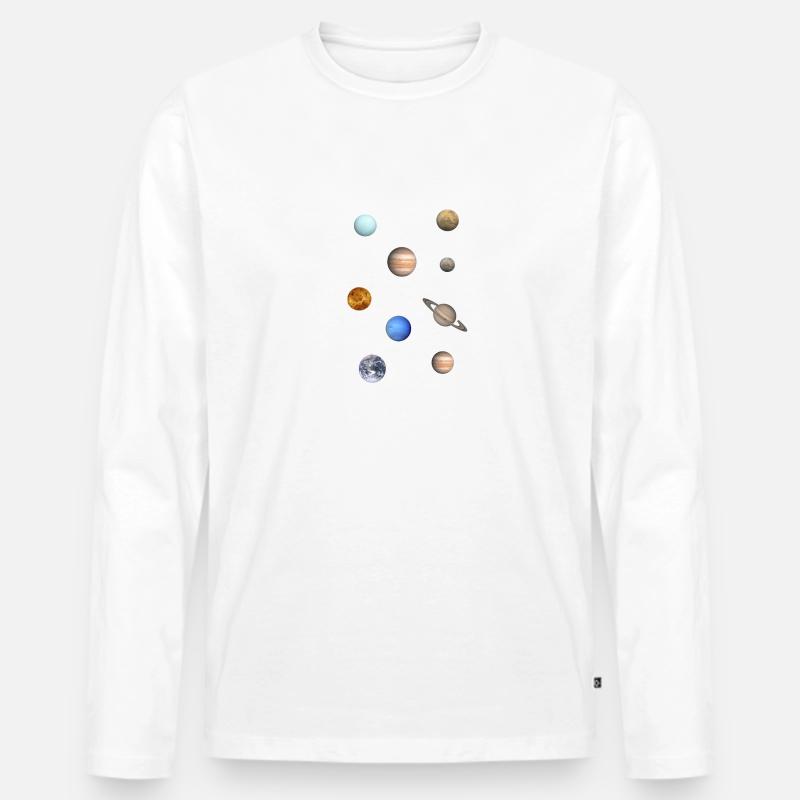 planeten,sonnensystem,merkur,mars,erde,planet - Männer Premium Bio Langarmshirt - Weiß