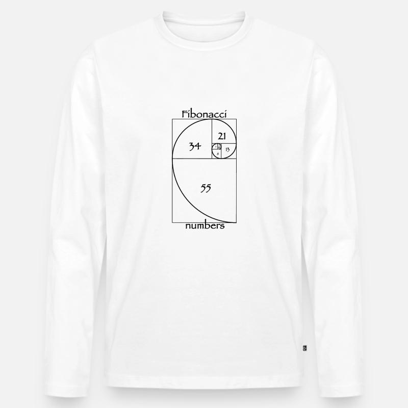 Fibonacci-Zahlen - Männer Premium Bio Langarmshirt - Weiß