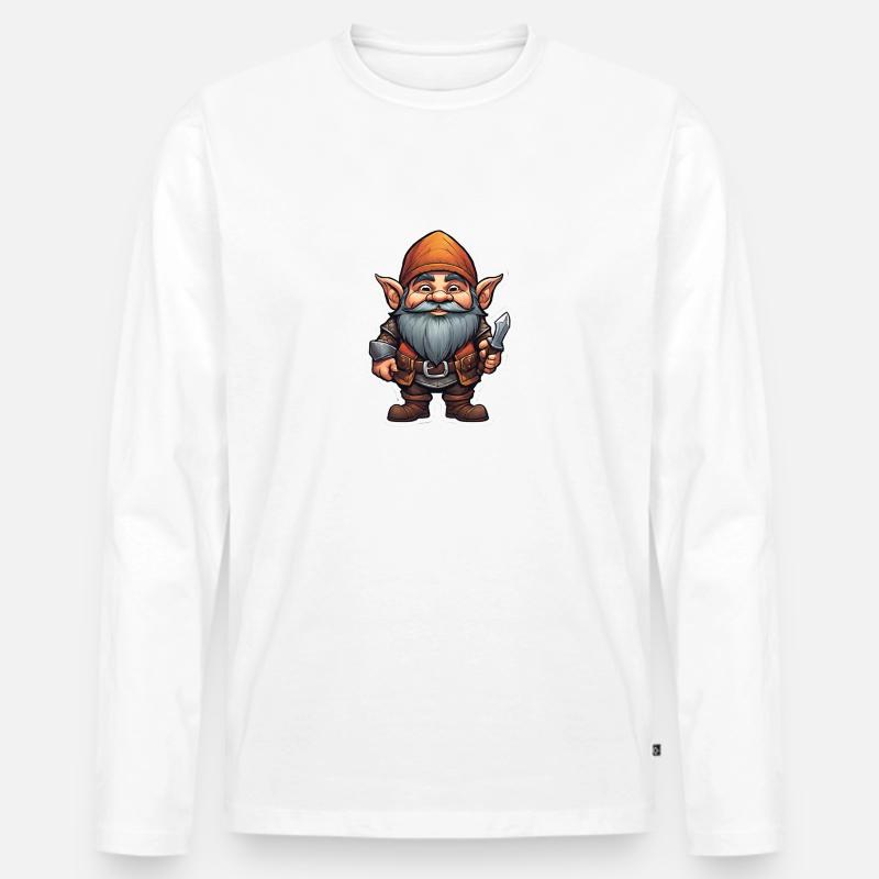 Mischievous Dwarven Warrior - Men's Premium Organic Long Sleeve Shirt - white
