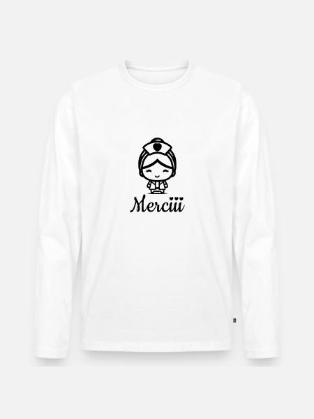 I support nurses - Men's Premium Organic Long Sleeve Shirt - white