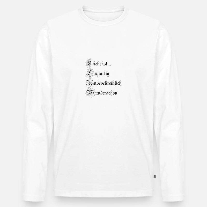 Liebe ist... Spruch - Männer Premium Bio Langarmshirt - Weiß