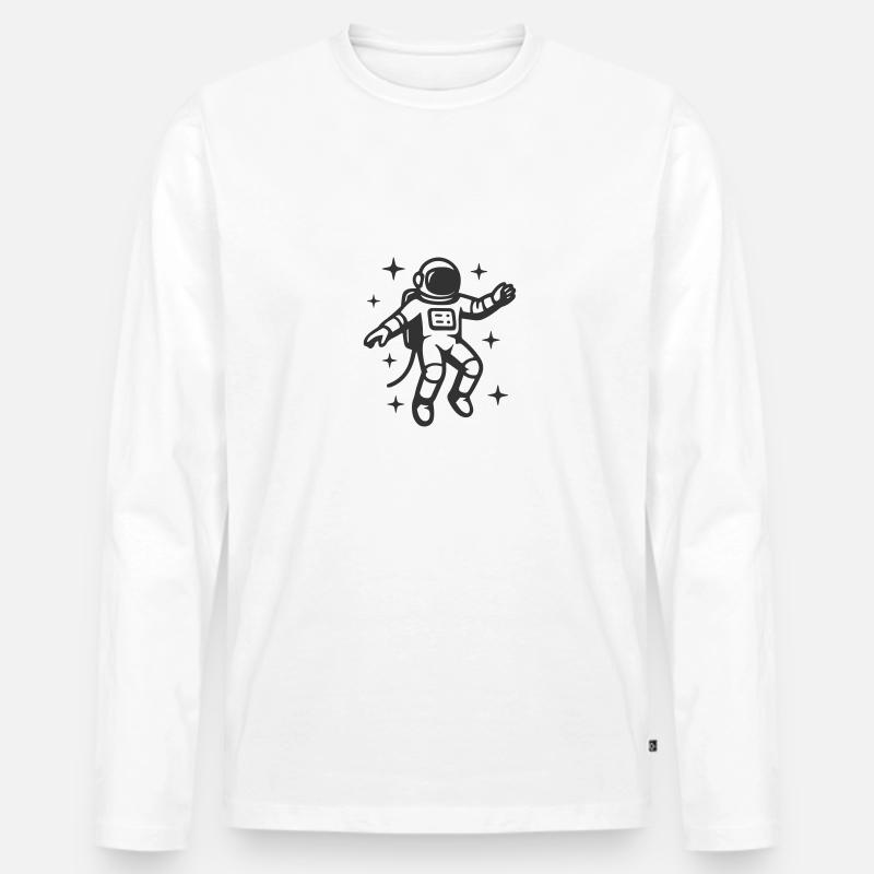 Astronaut schwebt frei im All - Männer Premium Bio Langarmshirt - Weiß