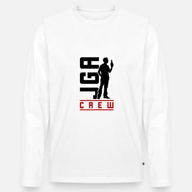 Jga Junggesellenabschied Crew - Männer Premium Bio Langarmshirt - Weiß