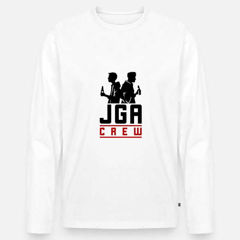 Jga Crew Junggesellenabschied Bräutigam - Männer Premium Bio Langarmshirt - Weiß