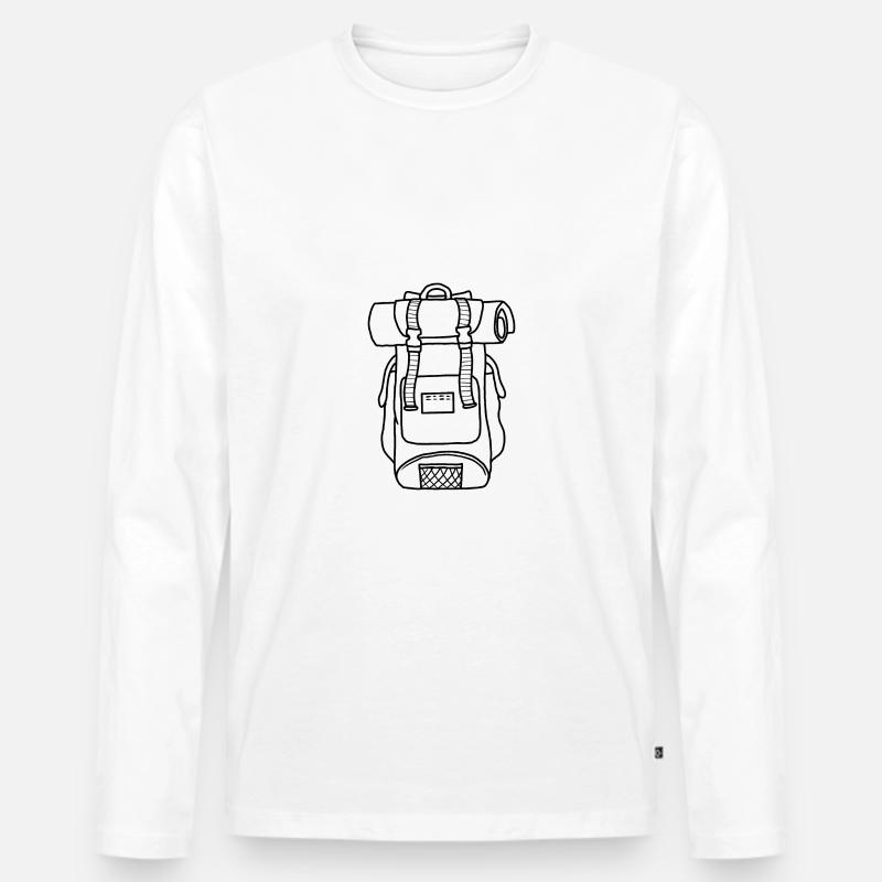 Backpacker Reiserucksack reisender gepäck - Männer Premium Bio Langarmshirt - Weiß