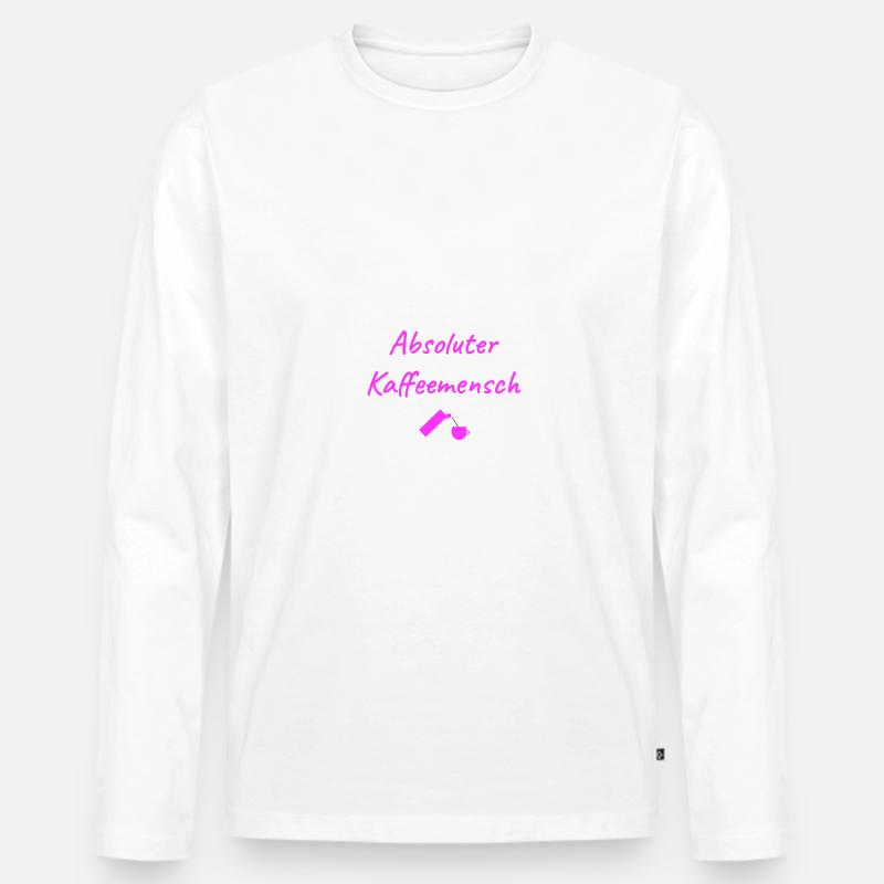 Kaffee Kaffeeliebhaber Kaffeemensch - Männer Premium Bio Langarmshirt - Weiß