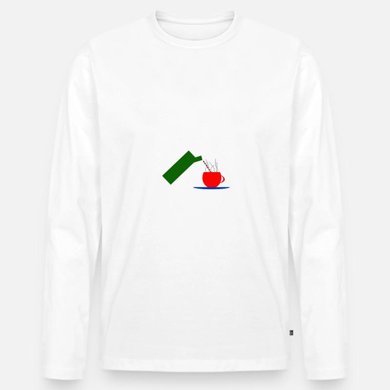 Kaffee Kaffeeliebhaber Kaffeetrinker - Männer Premium Bio Langarmshirt - Weiß