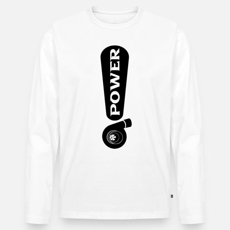Turbo - Männer Premium Bio Langarmshirt - Weiß