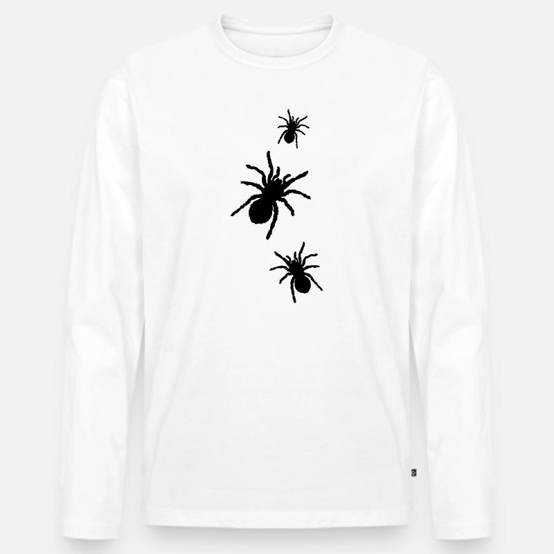 spinnen silhouette - Männer Premium Bio Langarmshirt - Weiß