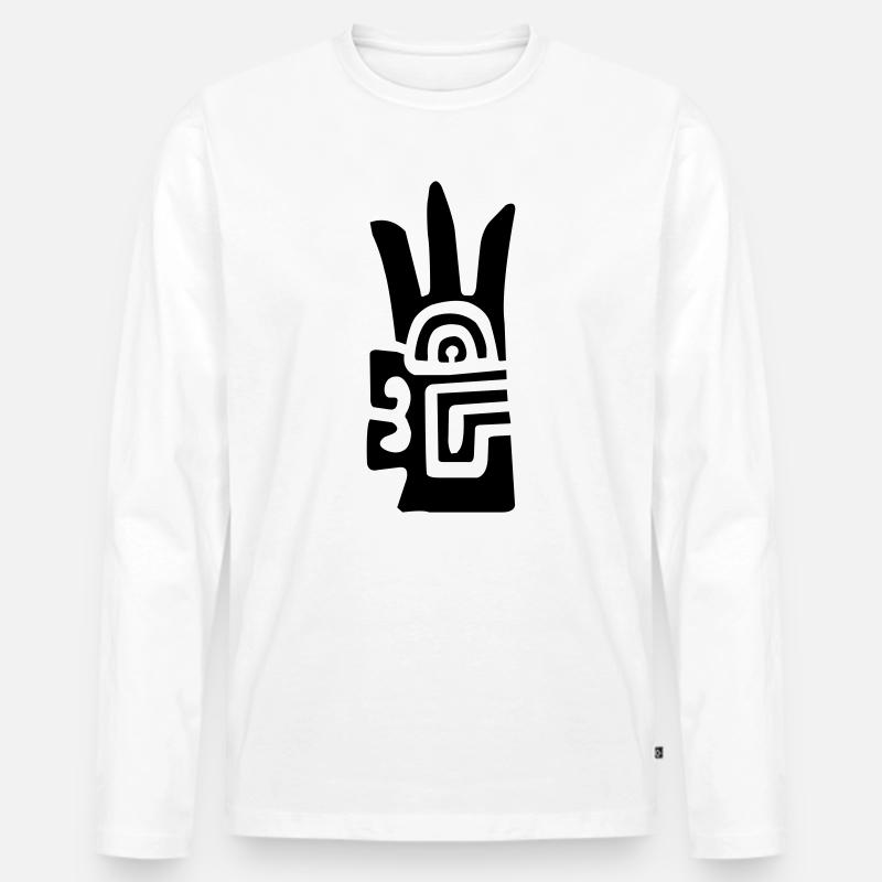 Chavín - Männer Premium Bio Langarmshirt - Weiß