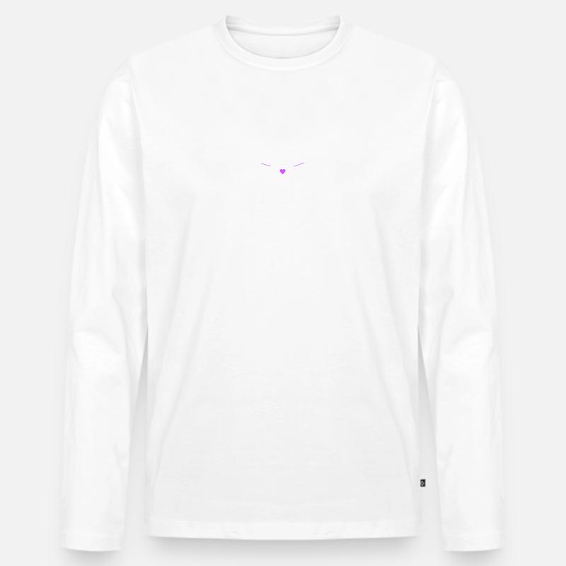P'tit chat 3 - Männer Premium Bio Langarmshirt - Weiß