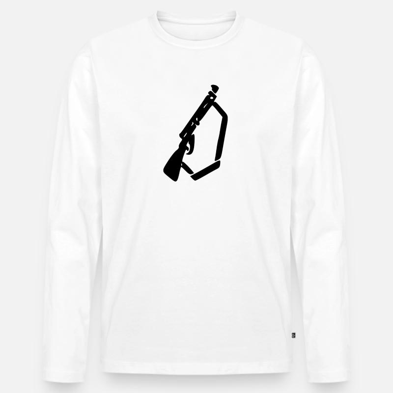 jaeger - Männer Premium Bio Langarmshirt - Weiß