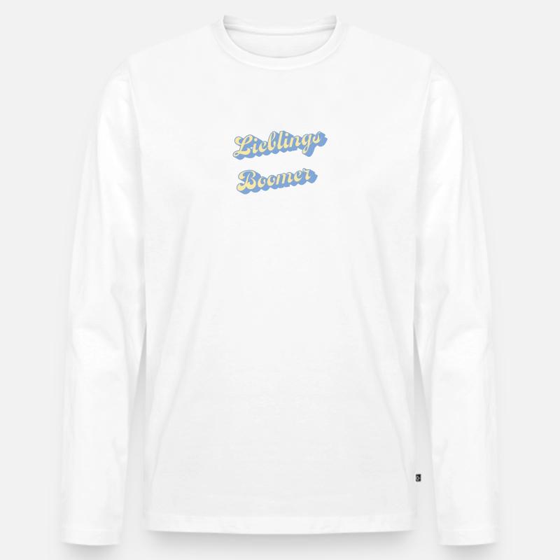 Lieblings Boomer Retro Script - Männer Premium Bio Langarmshirt - Weiß