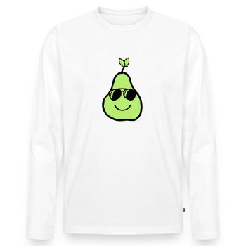 poire fraîche - T-shirt manches longues Premium bio Homme - blanc - Devant - Nico (187cm)