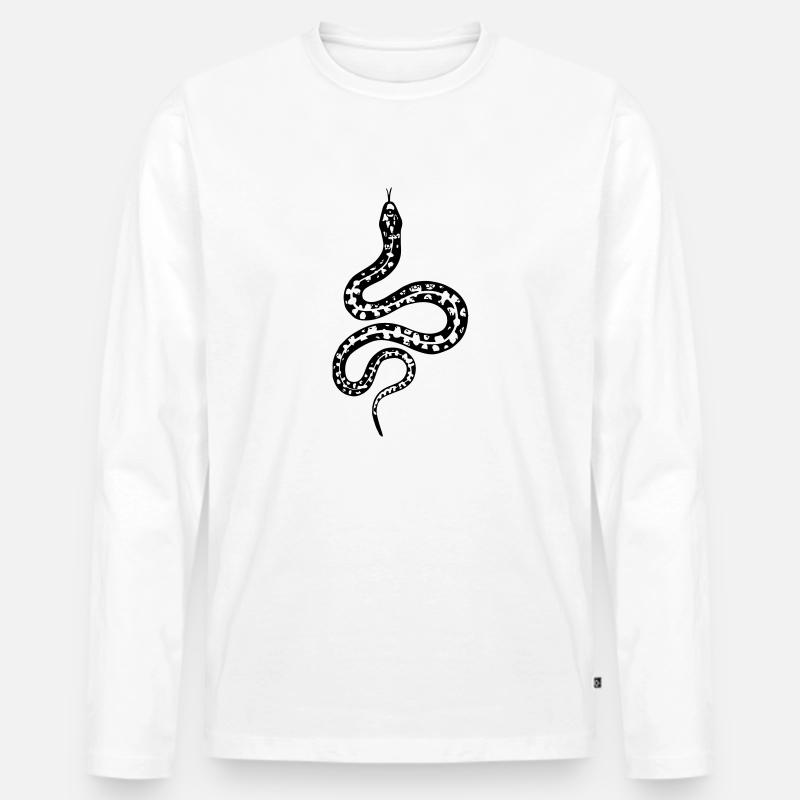 Schlange - Männer Premium Bio Langarmshirt - Weiß