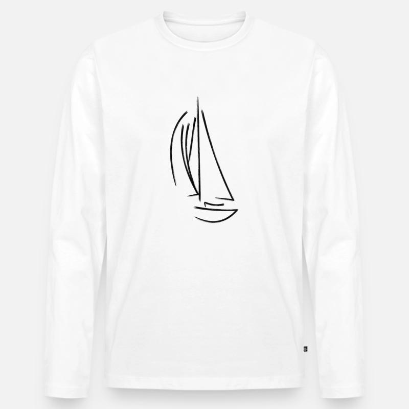 Barca a vela Velo Idea Regalo - Maglia a manica lunga ecologica premium da uomo - bianco