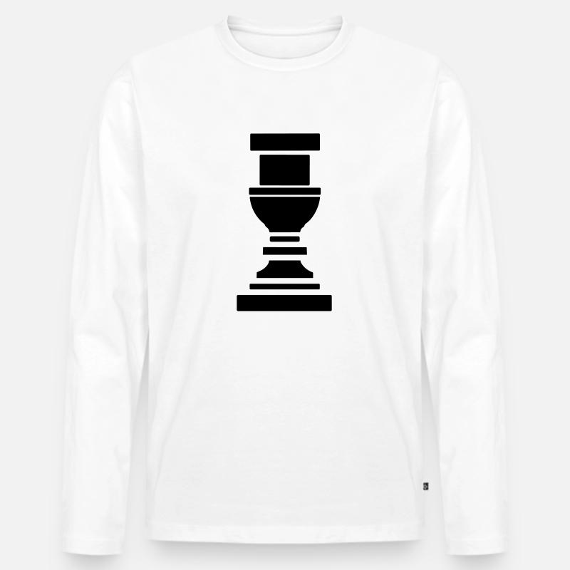 Griechische Säule - Männer Premium Bio Langarmshirt - Weiß
