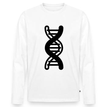 Dna symbol - Men's Premium Organic Long Sleeve Shirt - white - Front - Nico (187cm)