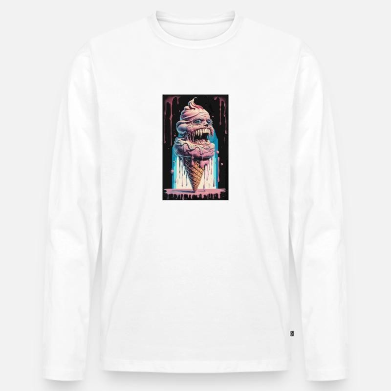 Eis Eis Scream - Männer Premium Bio Langarmshirt - Weiß