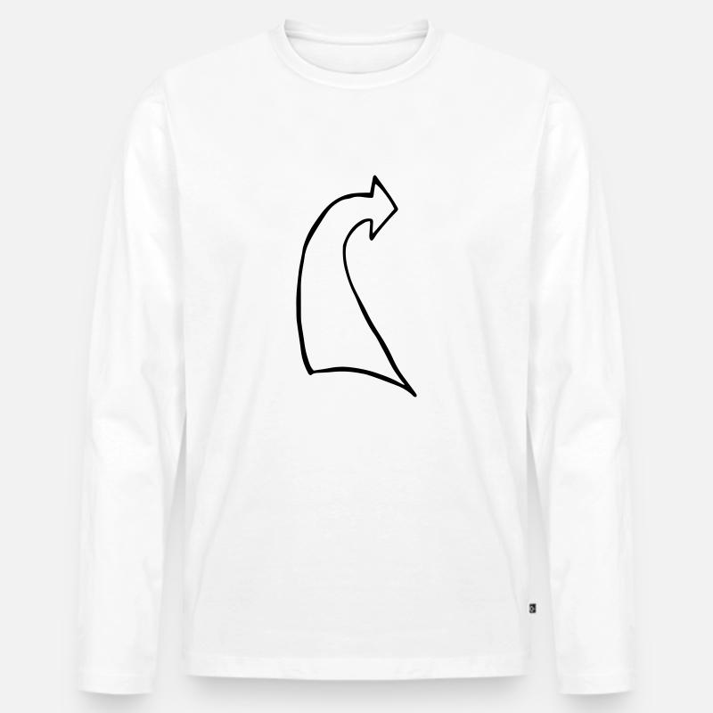 pfeile8, Feil, dick, gerundet - Männer Premium Bio Langarmshirt - Weiß