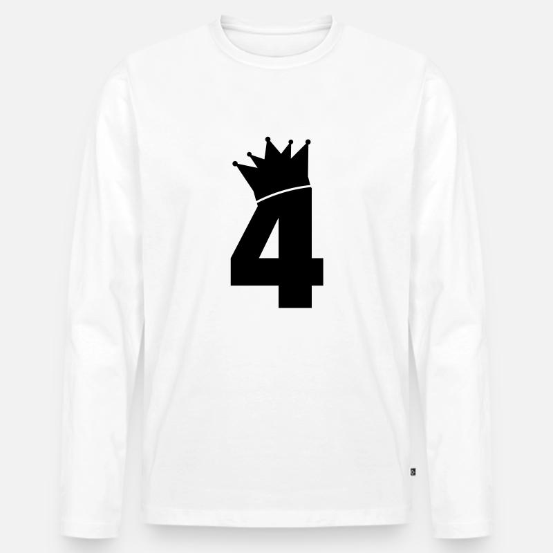 4_krone_f1 - Männer Premium Bio Langarmshirt - Weiß