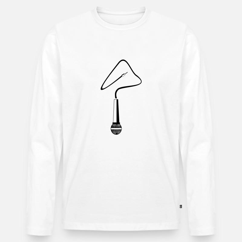 Mikro - Männer Premium Bio Langarmshirt - Weiß