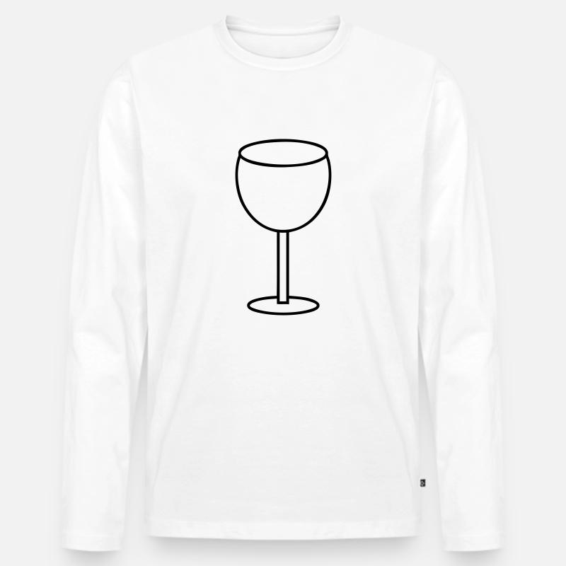 Weinglas - Männer Premium Bio Langarmshirt - Weiß