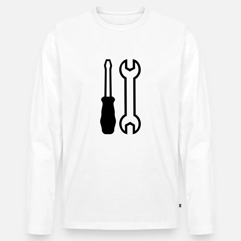 Werkzeug - Männer Premium Bio Langarmshirt - Weiß