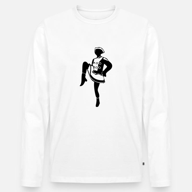 Funkenmarie - Männer Premium Bio Langarmshirt - Weiß