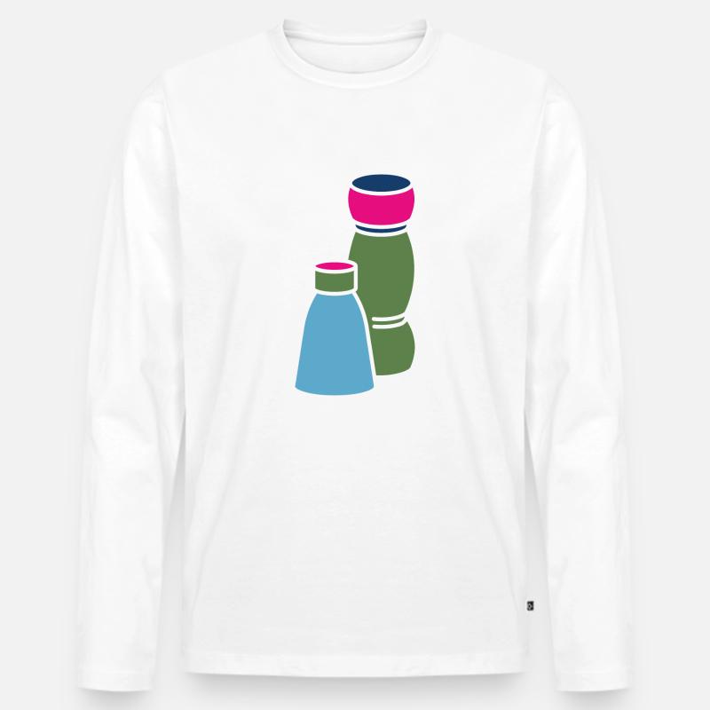Salz und Pfeffer - Männer Premium Bio Langarmshirt - Weiß
