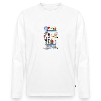 Plane ticket - boarding pass - boarding pass - Aveiro - Men's Premium Organic Long Sleeve Shirt - white - Front - Nico (187cm)