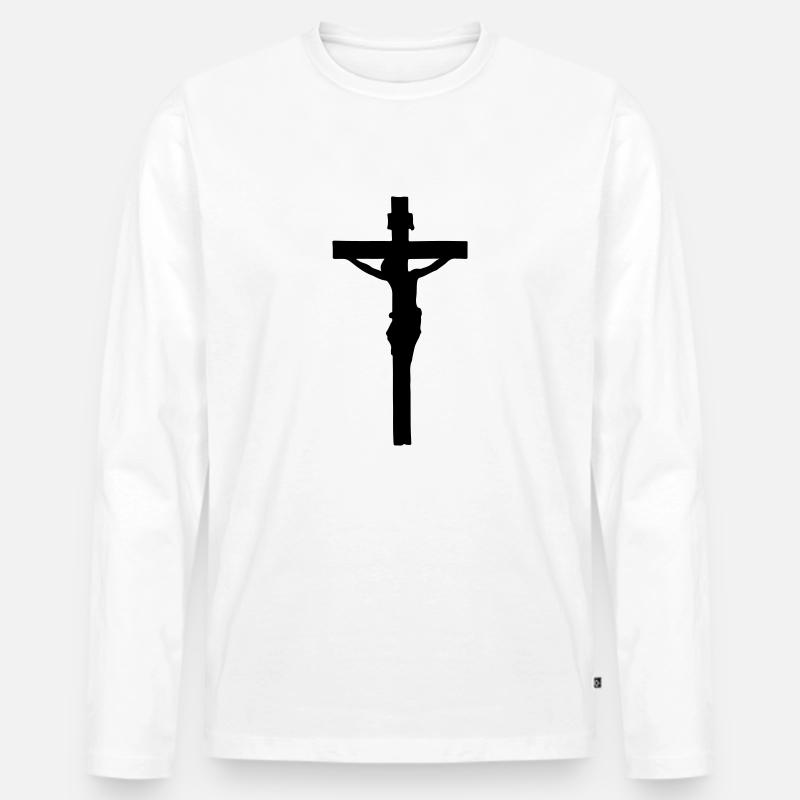 cross jesus - Männer Premium Bio Langarmshirt - Weiß