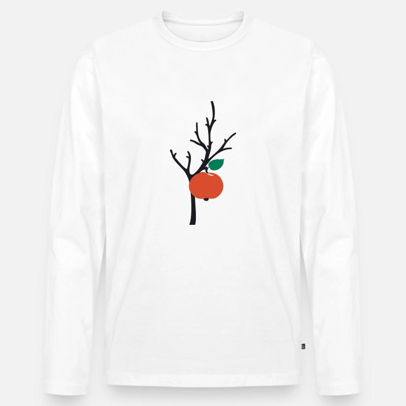 Apfelbaum apple tree - Männer Premium Bio Langarmshirt - Weiß